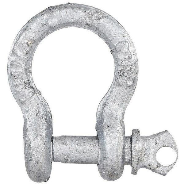 Anchor Shackle, 316 in Trade, 650 lb Working Load, 732 in Dia Wire, Steel, Galvanized, National Hardware, Mfr#: N100-346
